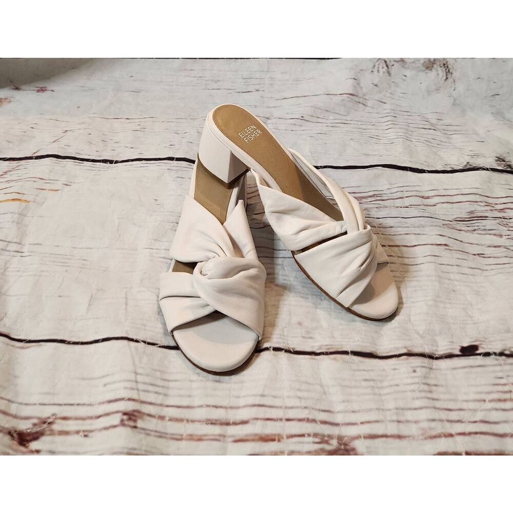 Eileen Fisher Bone Vow Napa Twist Mule Size 6.5